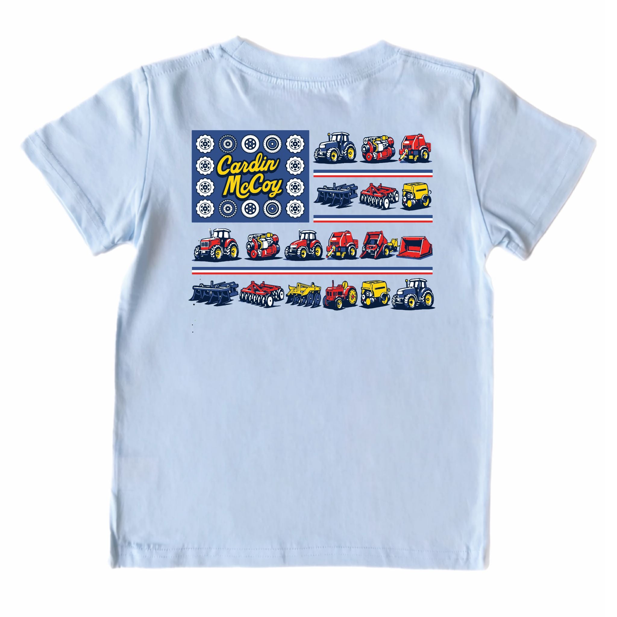 Kids' Tractor Flag Short-Sleeve Tee Short Sleeve T-Shirt Cardin McCoy Cool Blue XXS (2/3) Pocket