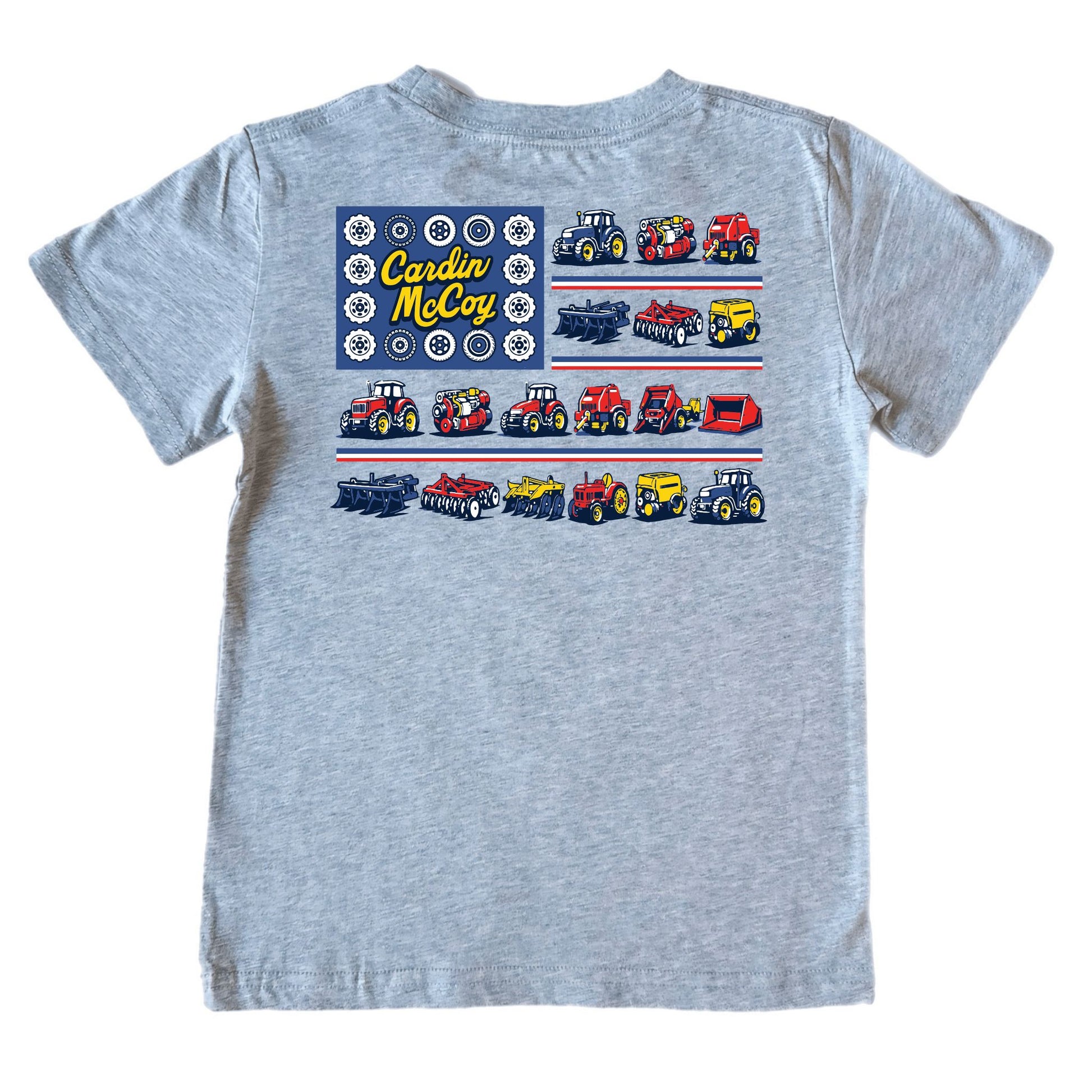 Kids' Tractor Flag Short-Sleeve Tee Short Sleeve T-Shirt Cardin McCoy Heather Gray XXS (2/3) Pocket