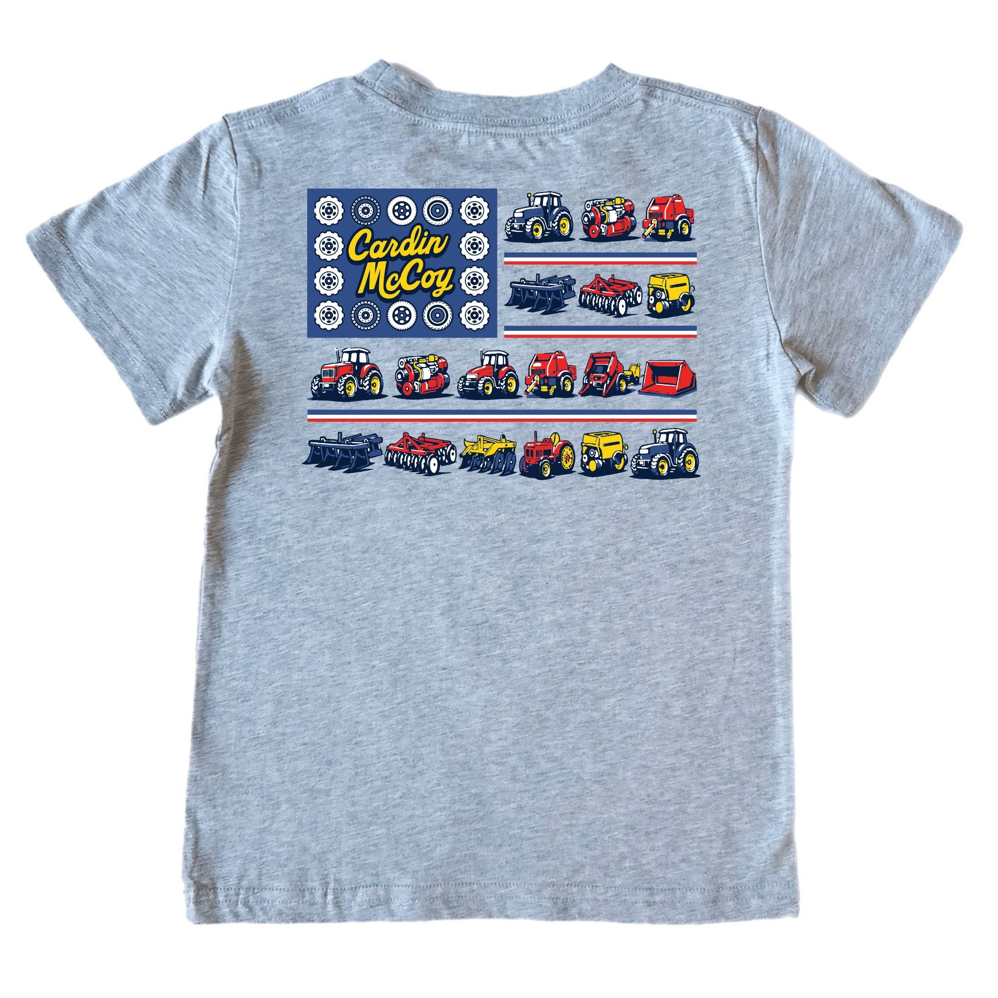 Kids' Tractor Flag Short-Sleeve Tee Short Sleeve T-Shirt Cardin McCoy Heather Gray XXS (2/3) Pocket