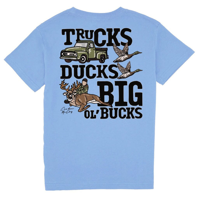 Kids' Trucks, Ducks and Bucks Short Sleeve Pocket Tee Short Sleeve T-Shirt Cardin McCoy Carolina Blue XXS (2/3) 
