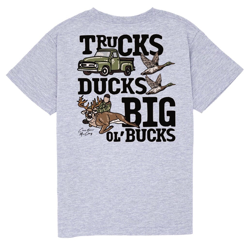 Kids' Trucks, Ducks and Bucks Short Sleeve Pocket Tee Short Sleeve T-Shirt Cardin McCoy Heather Gray XXS (2/3) 