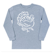 Kids' Turkey Sketch Front Long-Sleeve Tee Long Sleeve T-Shirt Cardin McCoy Heather Gray XXS (2/3) No Pocket