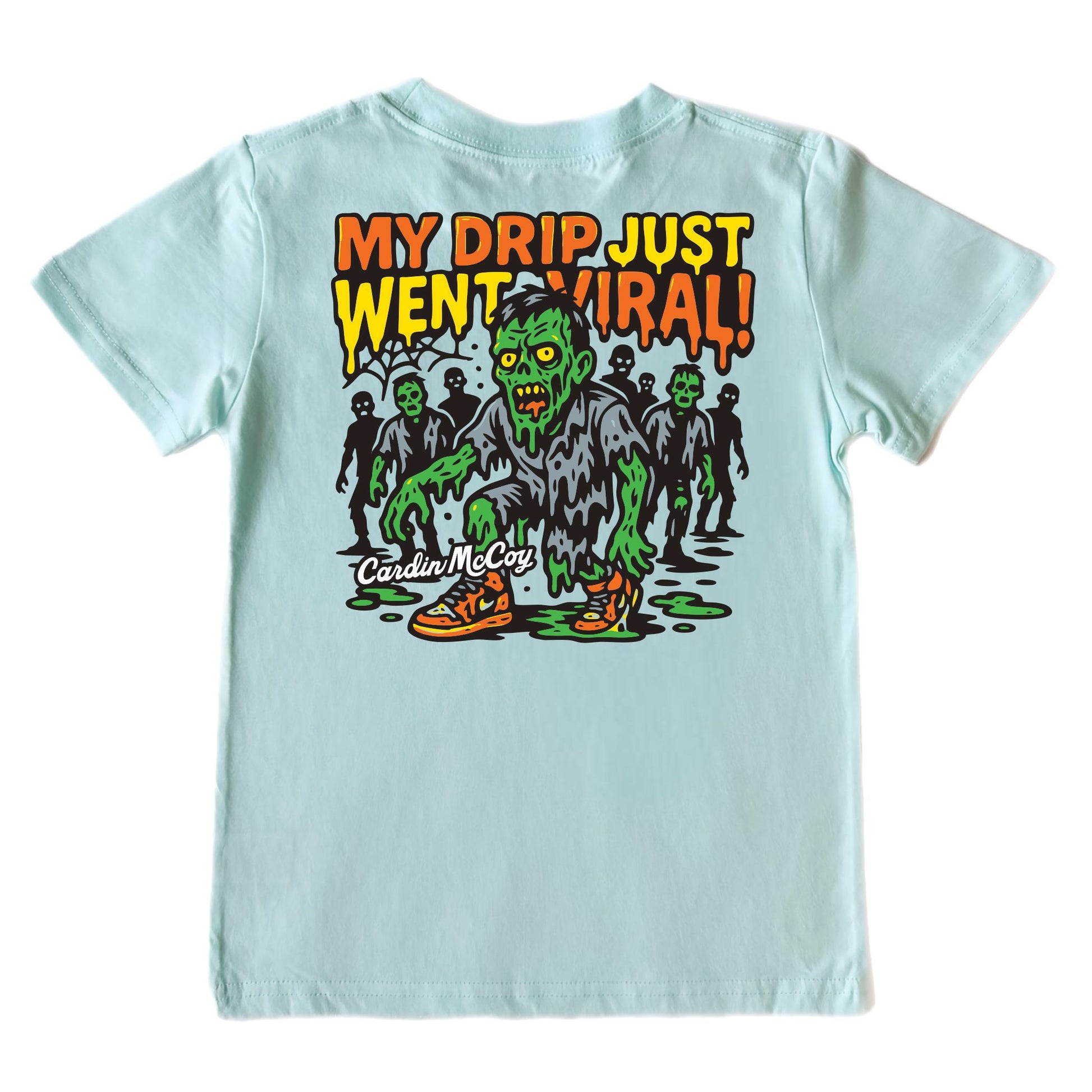 Kids' Viral Drip Short-Sleeve Tee Short Sleeve T-Shirt Cardin McCoy Blue Mint XXS (2/3) Pocket