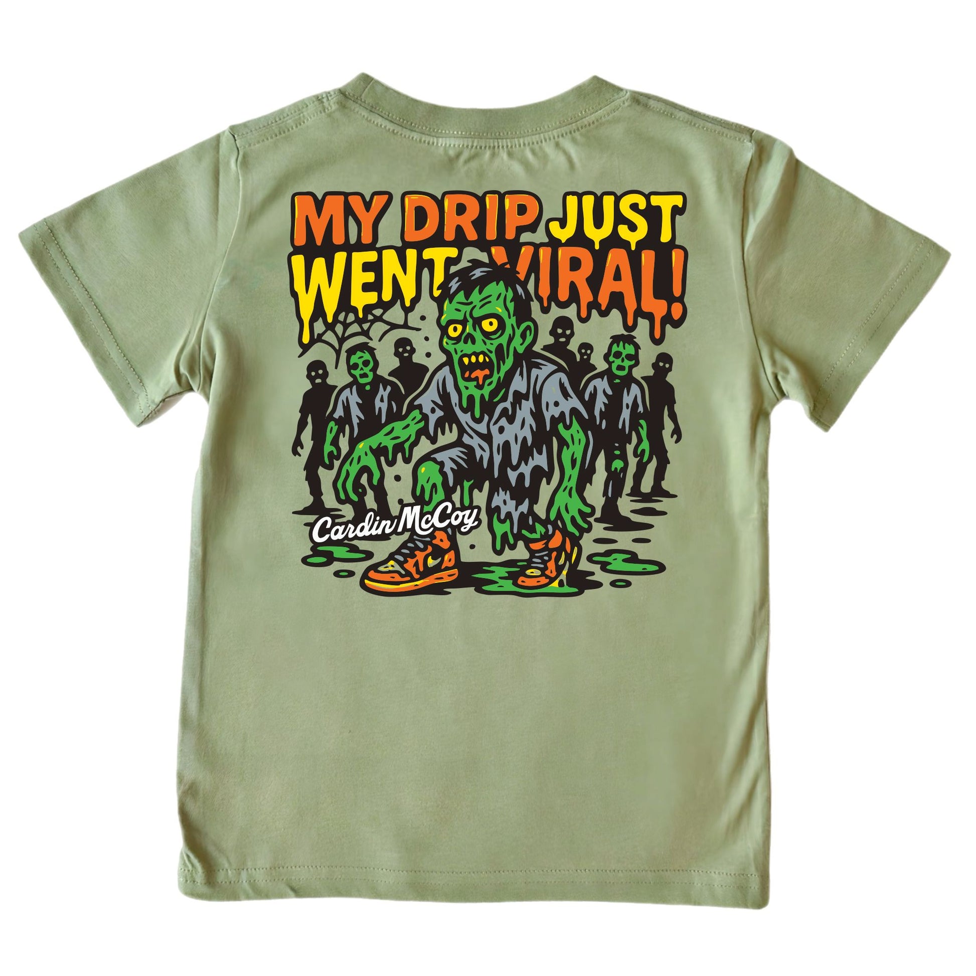 Kids' Viral Drip Short-Sleeve Tee Short Sleeve T-Shirt Cardin McCoy Light Olive XXS (2/3) Pocket