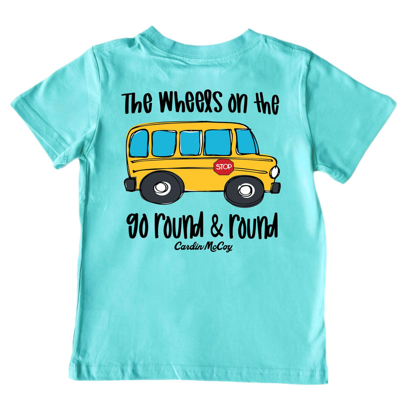 Kids' Wheels On The Bus Short-Sleeve Tee Short Sleeve T-Shirt Cardin McCoy Teal XXS (2/3) Pocket