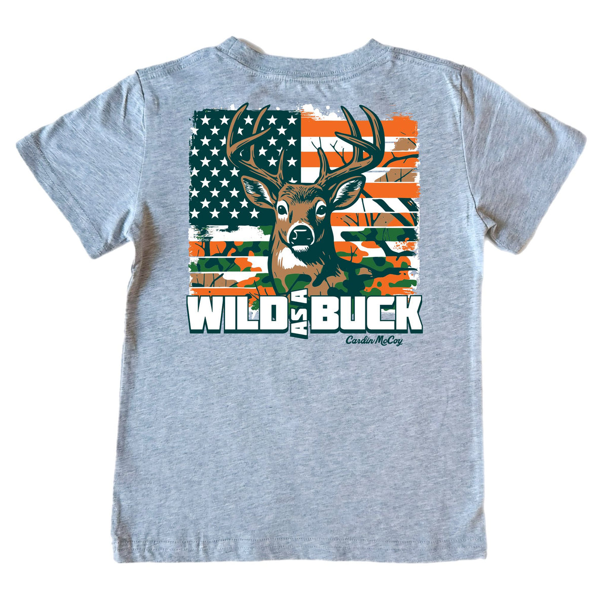 Kids' Wild as a Buck Short-Sleeve Tee Short Sleeve T-Shirt Cardin McCoy Heather Gray XXS (2/3) Pocket