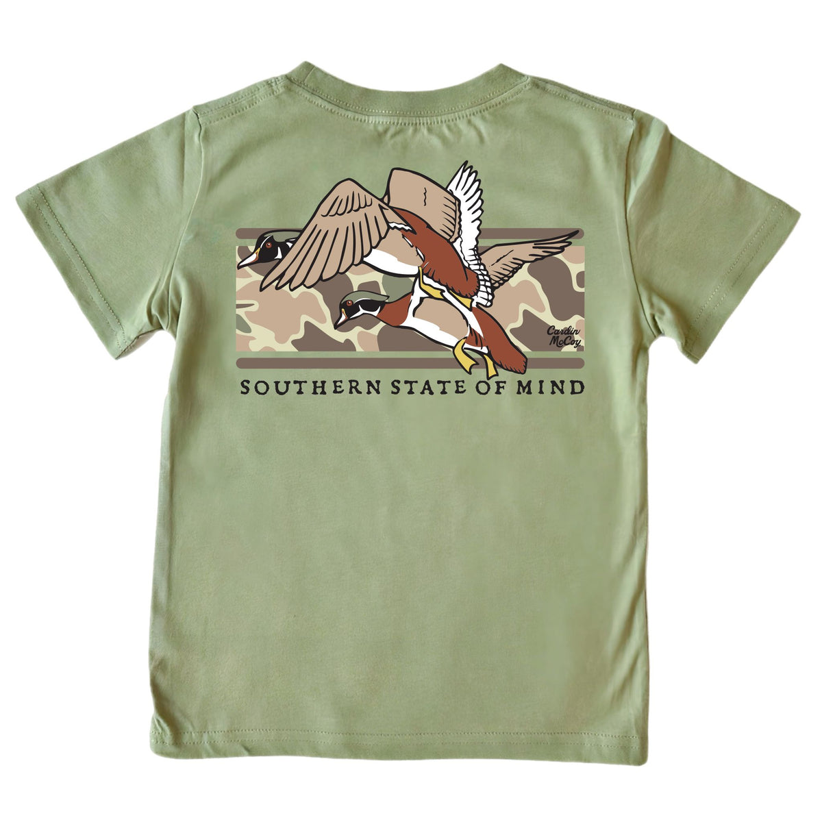Kids' Wood Ducks Short-Sleeve Tee Short Sleeve T-Shirt Cardin McCoy Light Olive XXS (2/3) Pocket