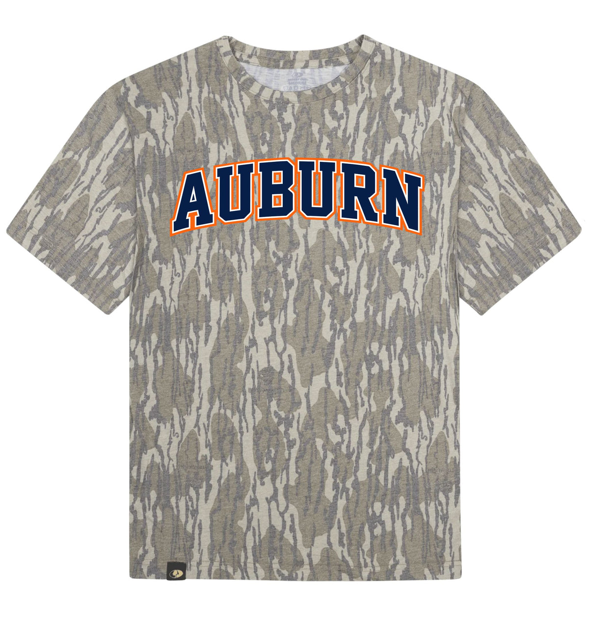 Youth Auburn Mossy Oak Bottomland Washed Out Short-Sleeve Tee Short Sleeve T-Shirt Mossy Oak Original Bottomland Youth Small Front