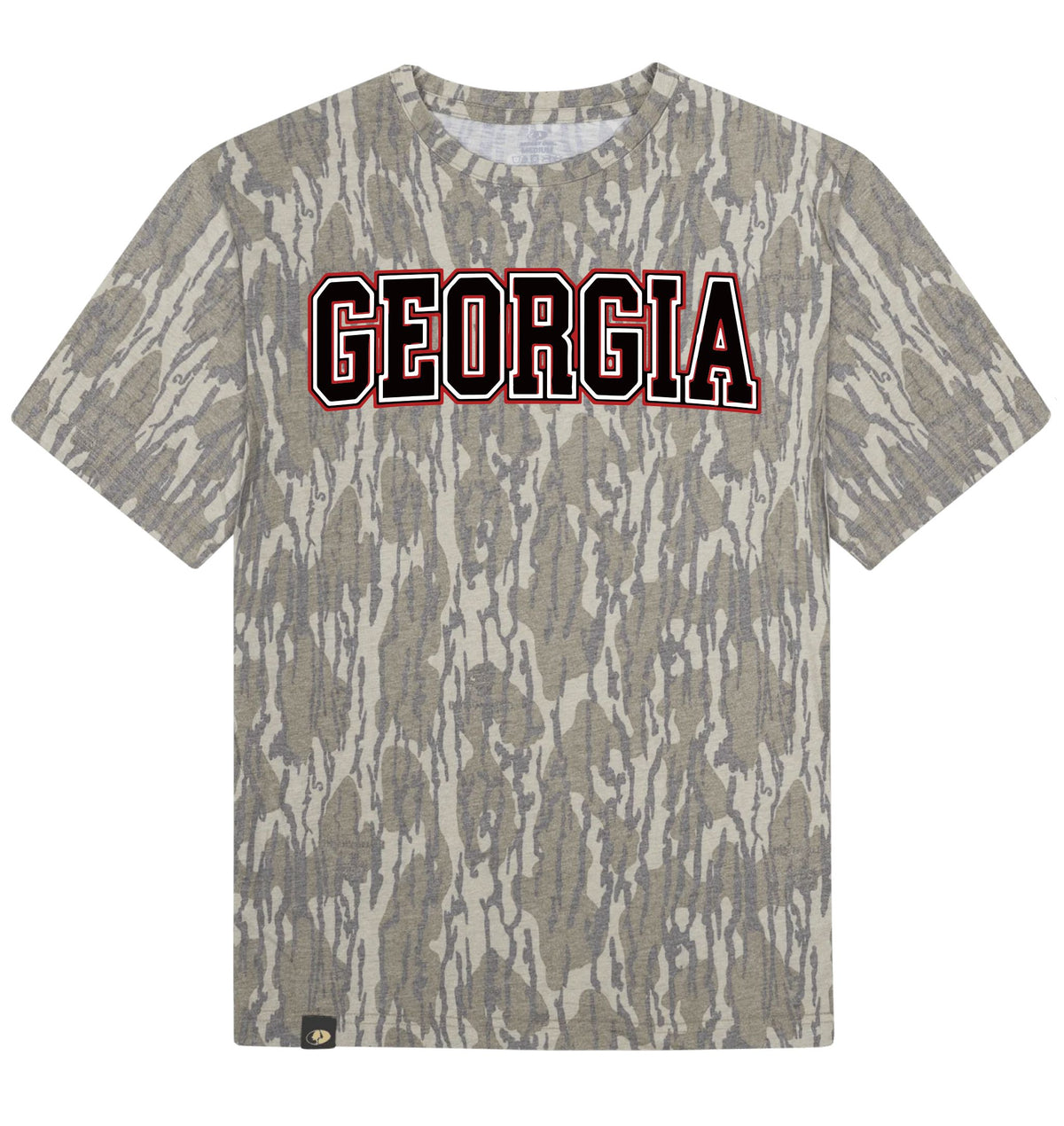 Youth Georgia Mossy Oak Bottomland Washed Out Short-Sleeve Tee Long Sleeve T-Shirt Mossy Oak Original Bottomland Youth Small Front