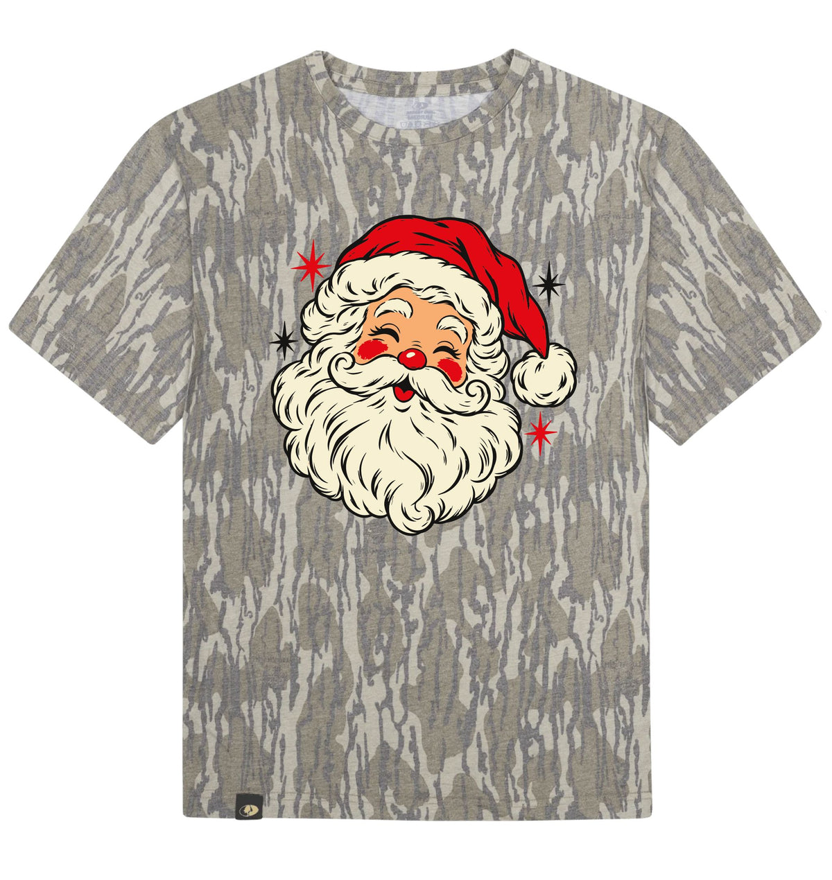 Youth Santa Mossy Oak Bottomland Washed Out Short-Sleeve Tee Long Sleeve T-Shirt Mossy Oak Original Bottomland Youth Small Front