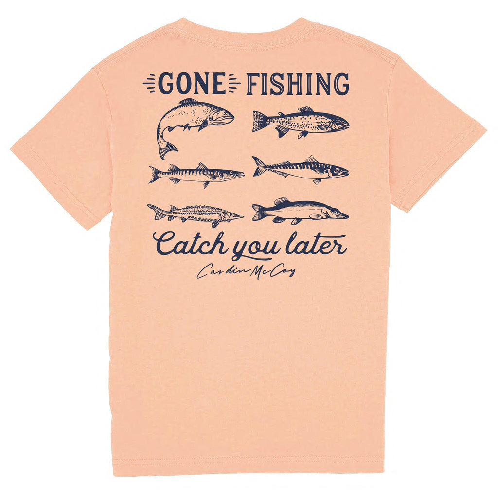 Kid's Catch You Later Short Sleeve Tee Short Sleeve T-Shirt Cardin McCoy Peach XXS (2/3) 