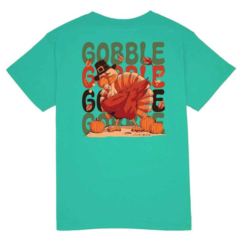 Kids' Gobble Gobble Short Sleeve Pocket Tee Short Sleeve T-Shirt Cardin McCoy Teal XXS (2/3) 