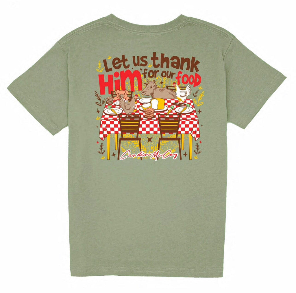 Kids' Let Us Thank Him Short Sleeve Pocket Tee Short Sleeve T-Shirt Cardin McCoy Light Olive XXS (2/3) 