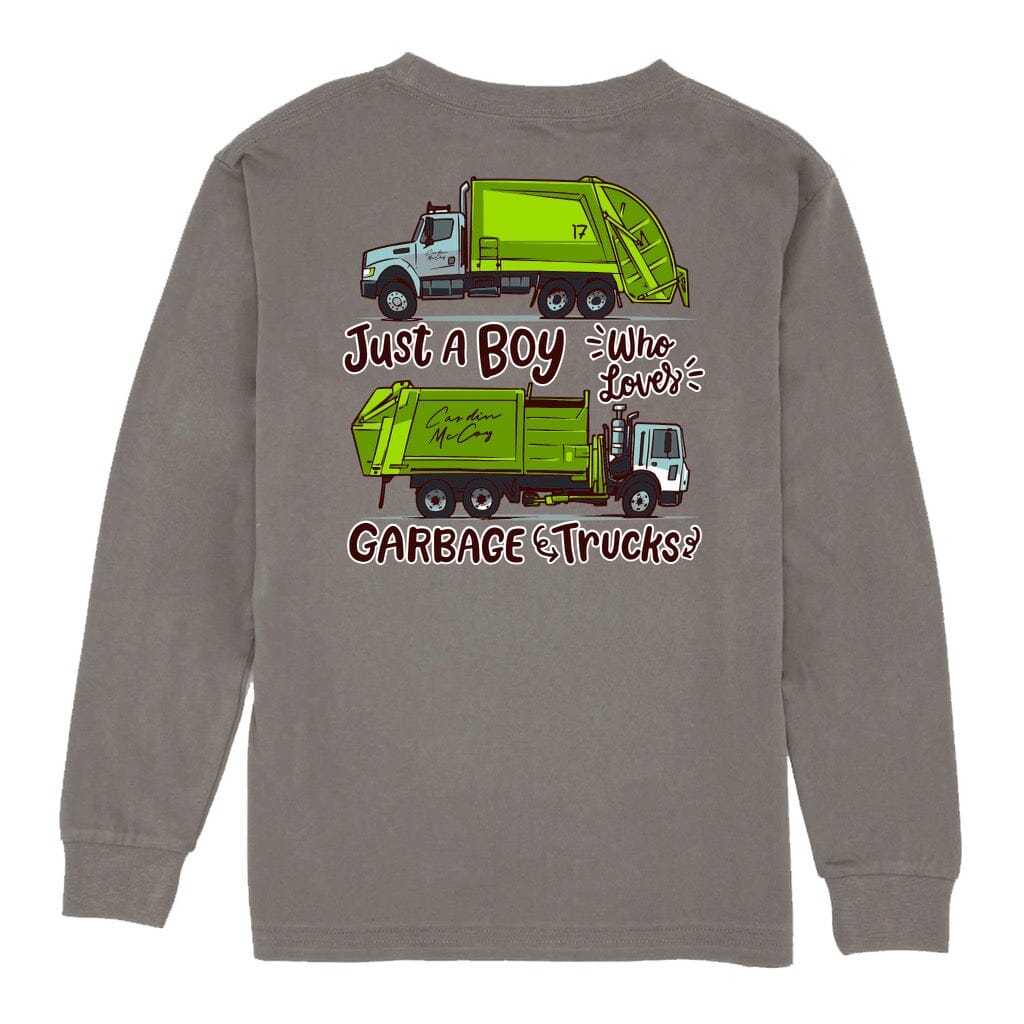 Kids' Loves Garbage Trucks Long Sleeve Pocket Tee Long Sleeve T-Shirt Cardin McCoy Ancor Gray XXS (2/3) 