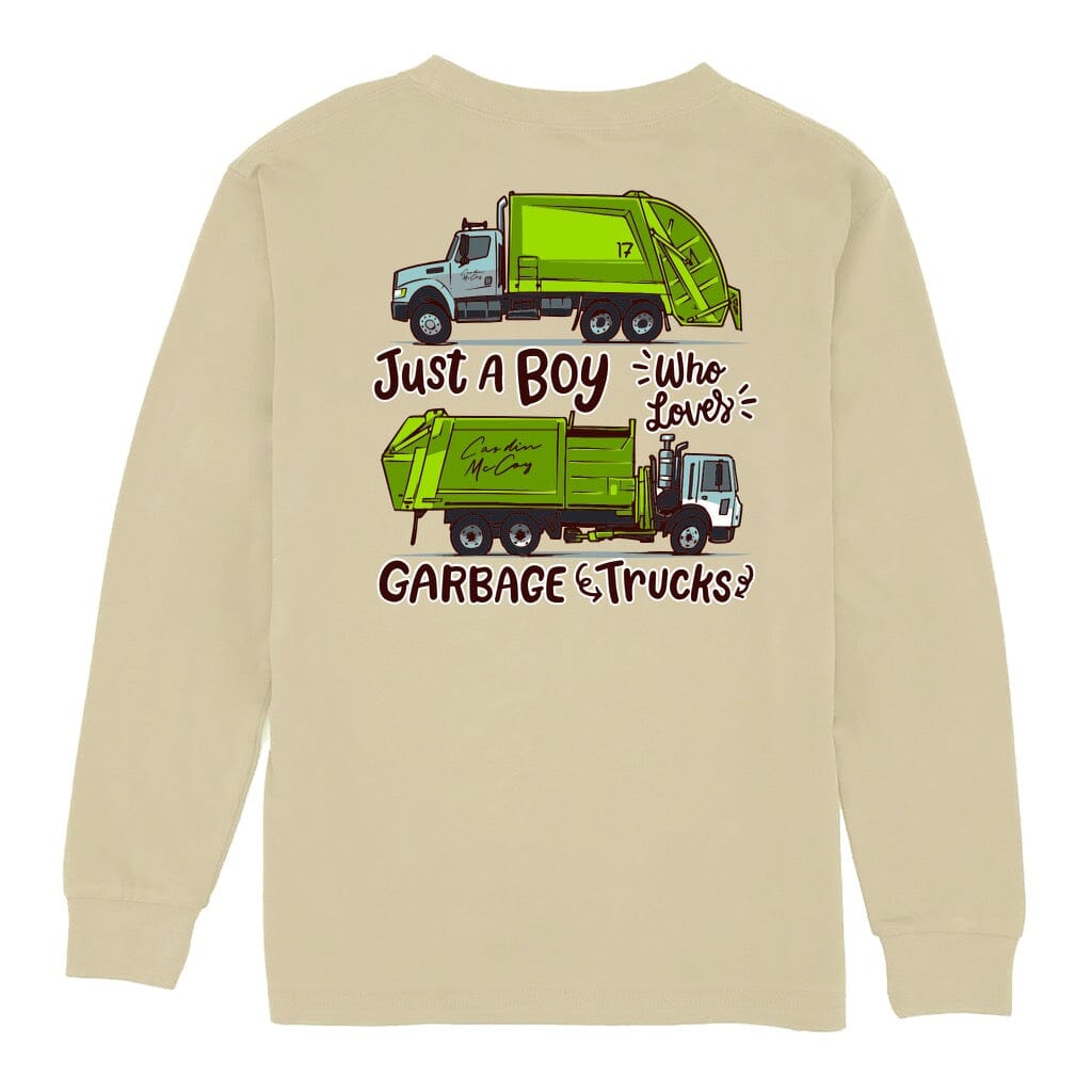 Kids' Loves Garbage Trucks Long Sleeve Pocket Tee Long Sleeve T-Shirt Cardin McCoy Tan XXS (2/3) 