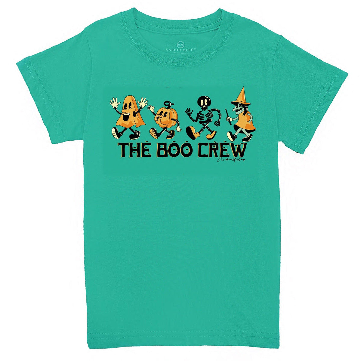 Kids' The Boo Crew Front Design Short Sleeve Tee Short Sleeve T-Shirt Cardin McCoy Teal XXS (2/3) 