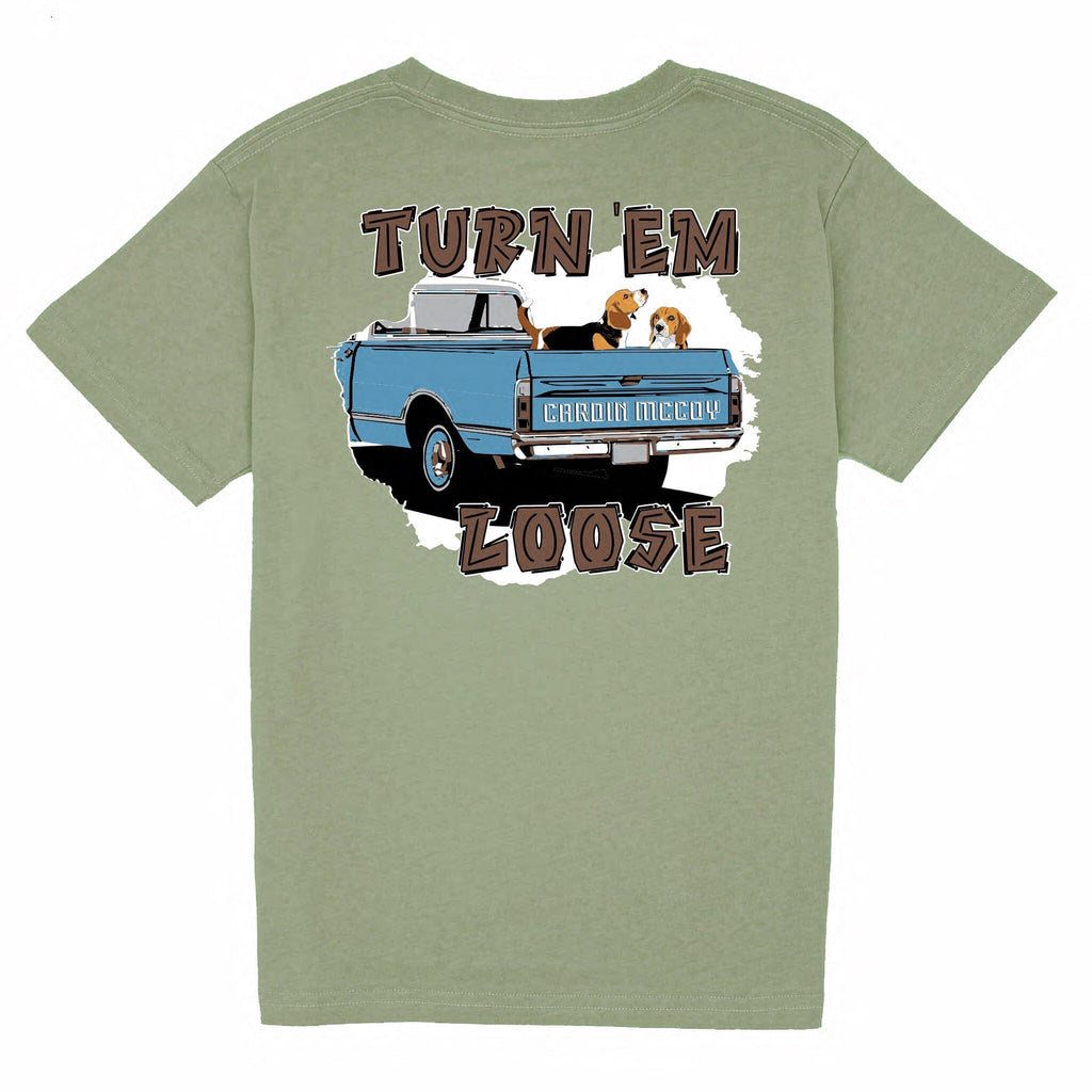 Kids' Turn 'Em Loose Short Sleeve Pocket Tee Short Sleeve T-Shirt Cardin McCoy Light Olive XXS (2/3) 